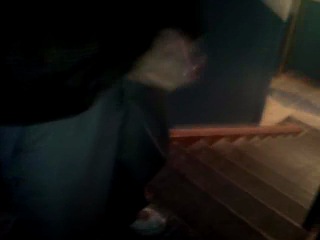 boy in sportswear on the stairs